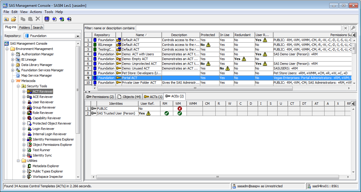 Metacoda Security Plug-ins: ACT Reviewer (ACE Protections Tab)
