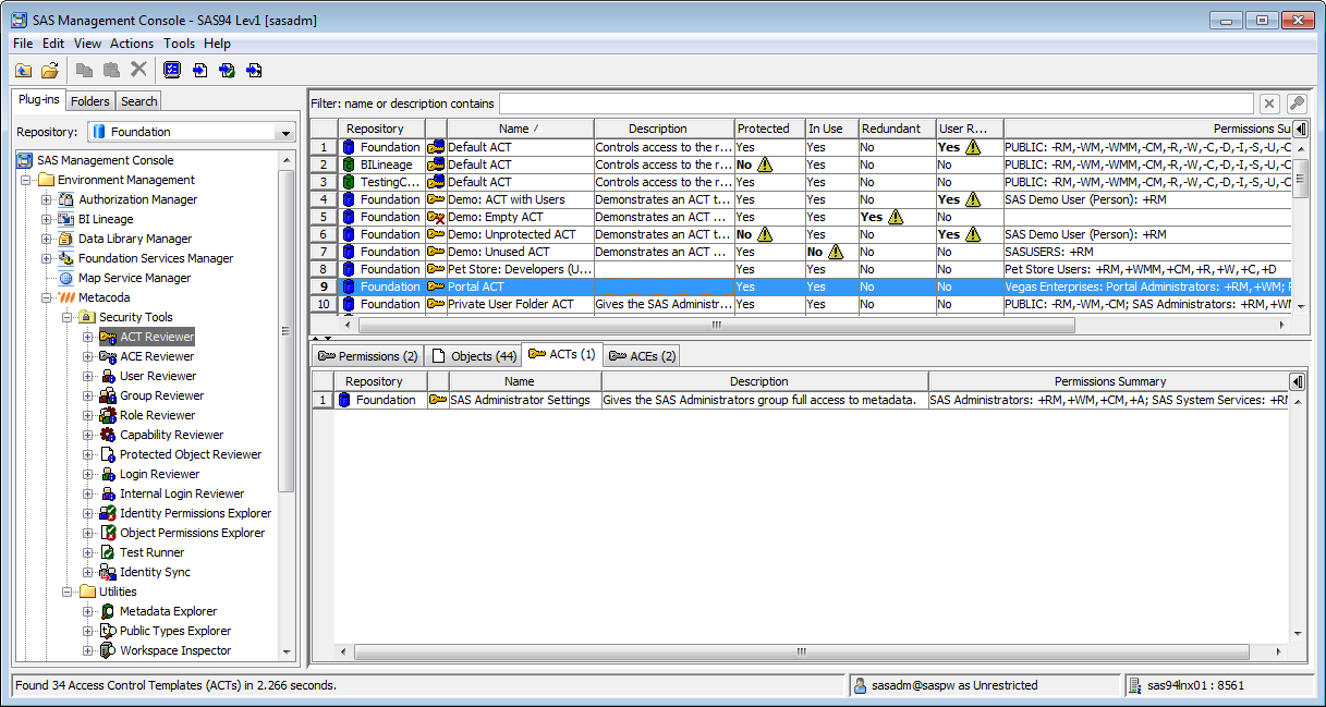 Metacoda Security Plug-ins: ACT Reviewer (ACT Protections Tab)