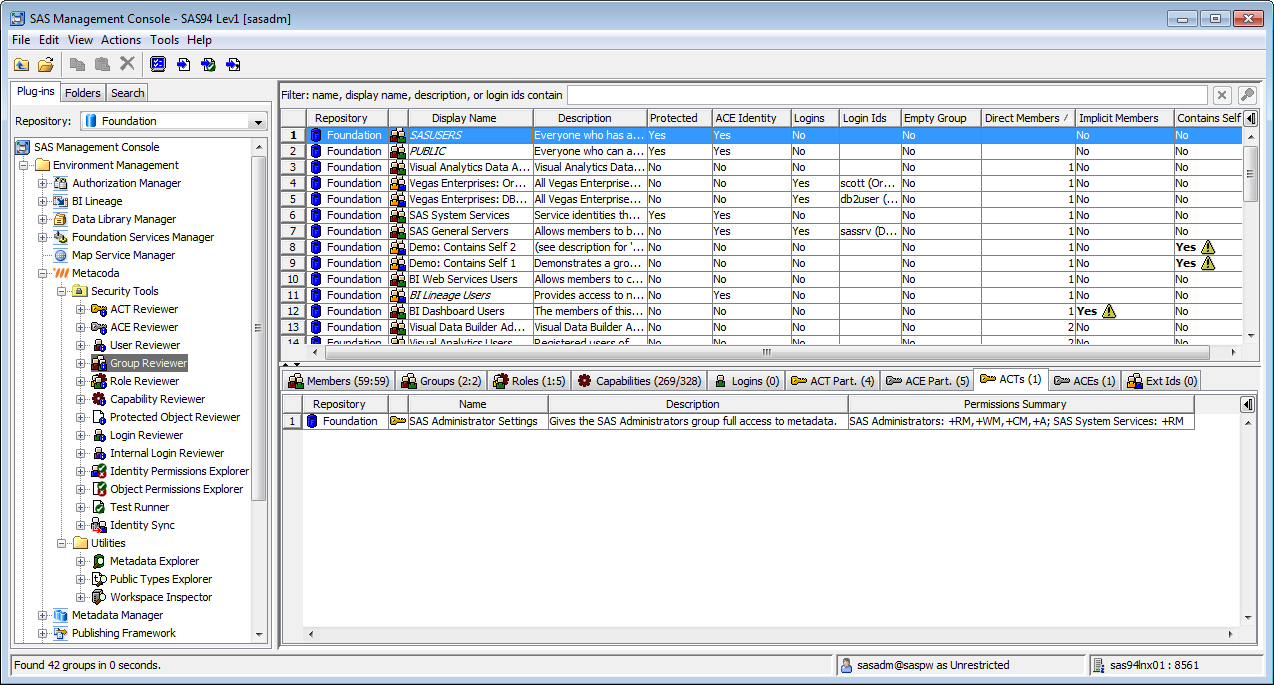Metacoda Security Plug-ins: Group Reviewer (ACT Protections Tab)