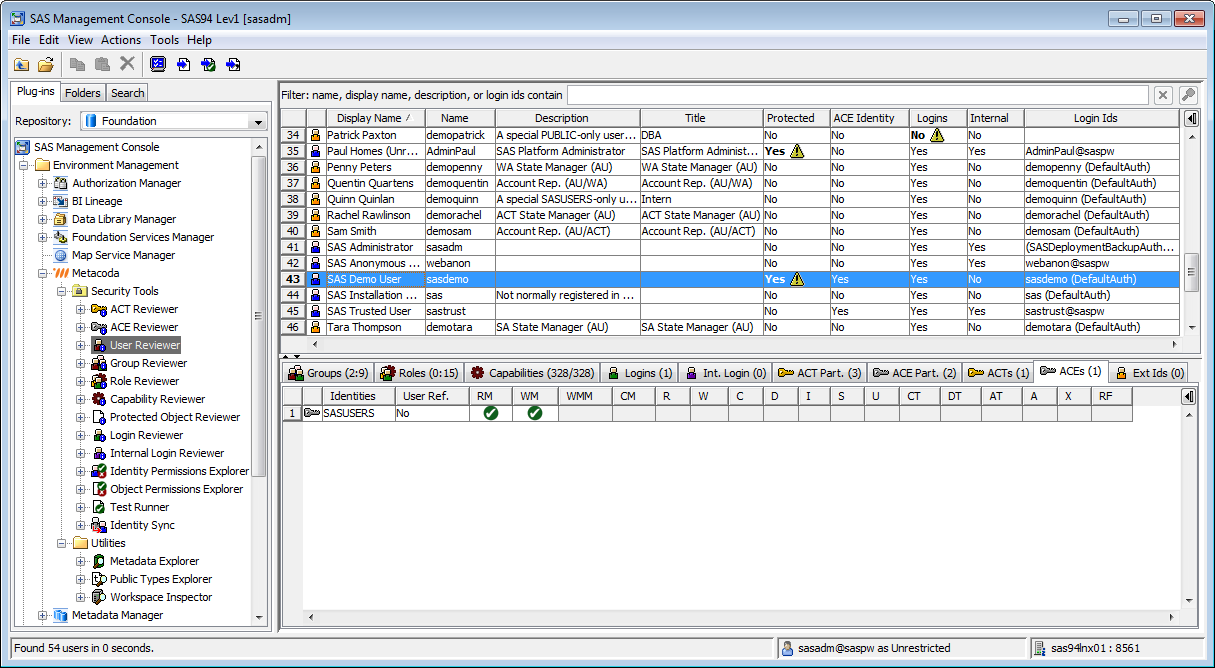 Metacoda Security Plug-ins: User Reviewer (ACE Protections Tab)