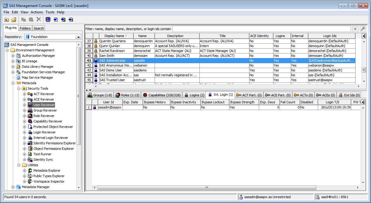 Metacoda Security Plug-ins: User Reviewer (Internal Logins Tab)