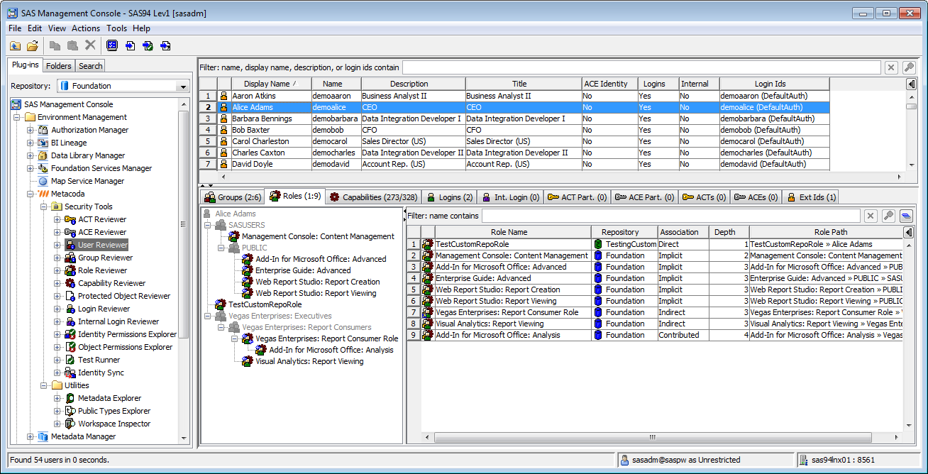 Metacoda Security Plug-ins: User Reviewer (Roles Tab)