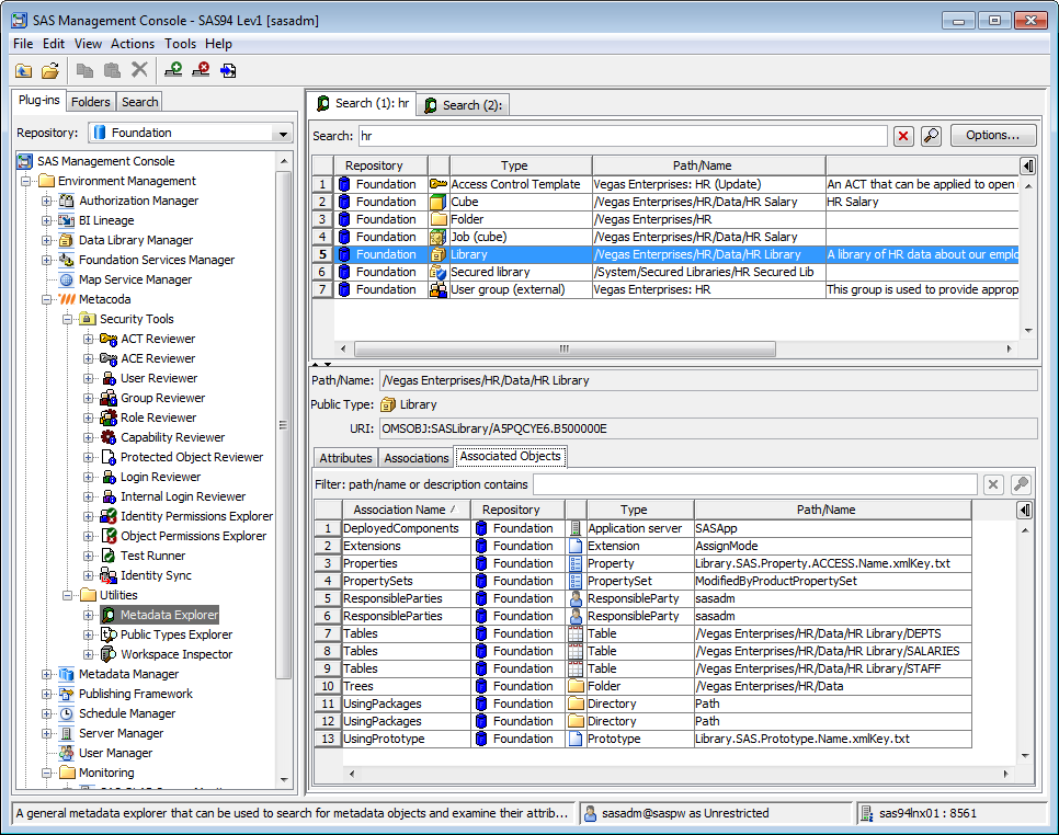 Metacoda Utility Plug-ins: Metadata Explorer (Associated Objects Tab)