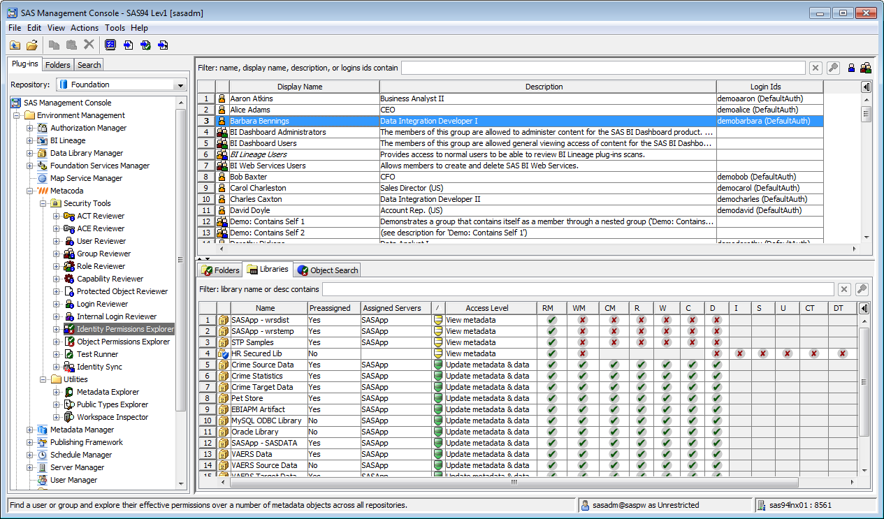 Metacoda Security Plug-ins: Identity Permissions Explorer (Libraries Tab)