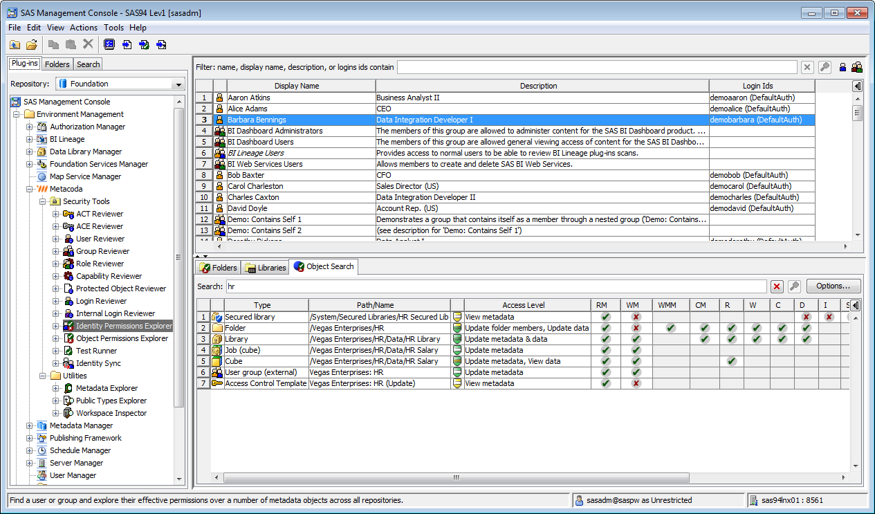 Metacoda Security Plug-ins: Identity Permissions Explorer (Object Search Tab)