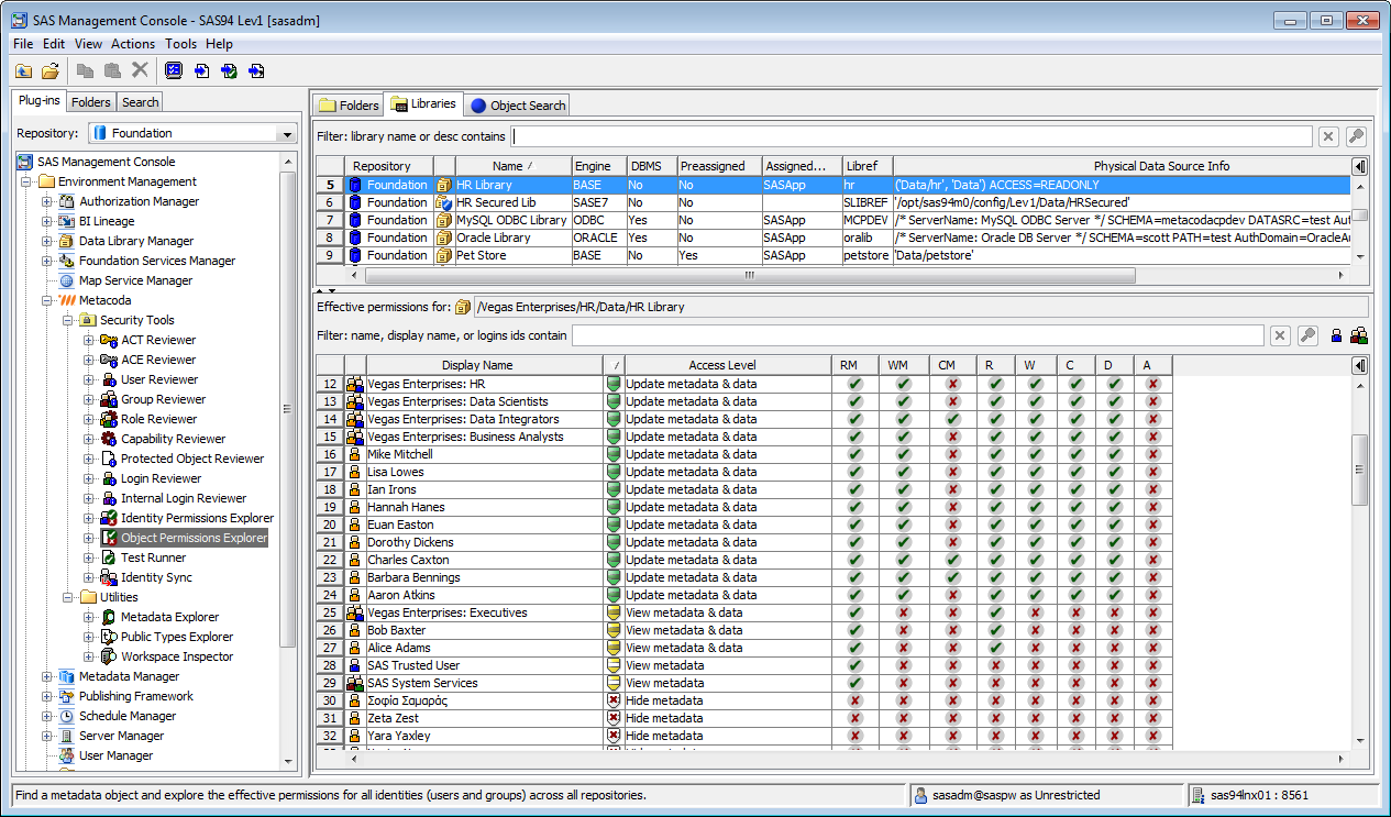 Metacoda Security Plug-ins: Object Permissions Explorer (Libraries Tab)