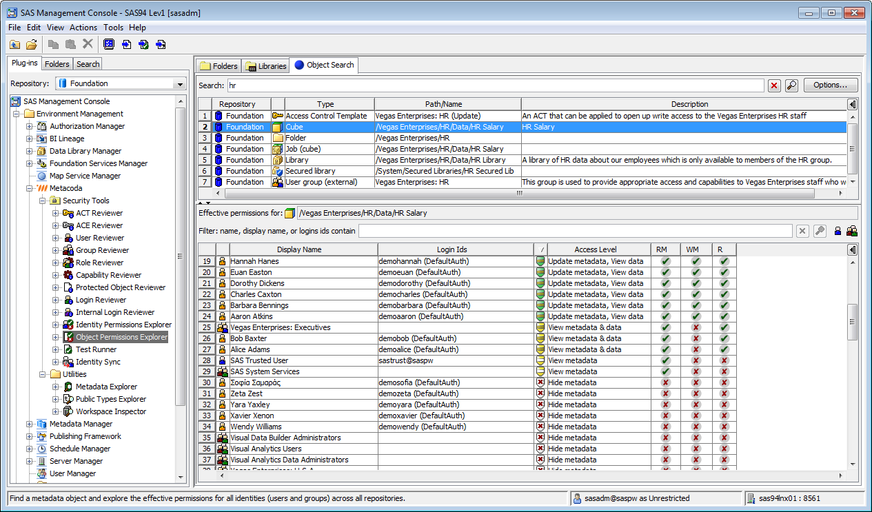 Metacoda Security Plug-ins: Object Permissions Explorer (Object Search Tab)