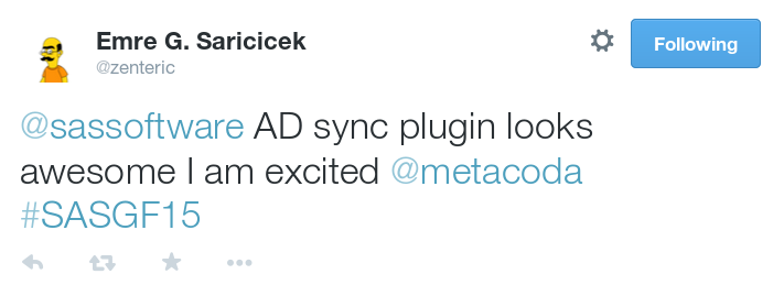 SASGF15 Metacoda Identity Sync Tweet