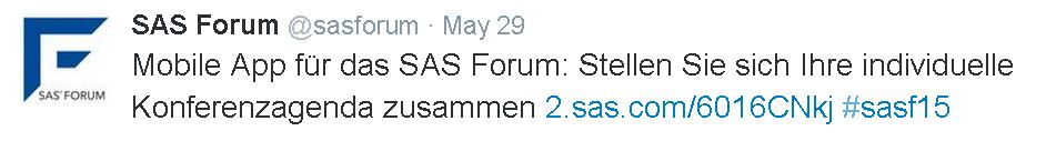 To keep up with the conference activity online, simply follow #sasf15 on Twitter.