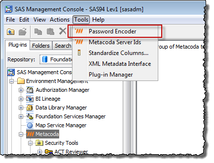 Password Encoder Menu Item