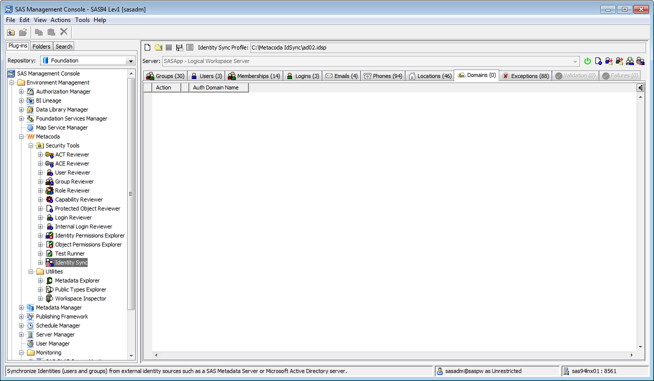 Metacoda Security Plug-ins: Identity Sync (Domains Tab)