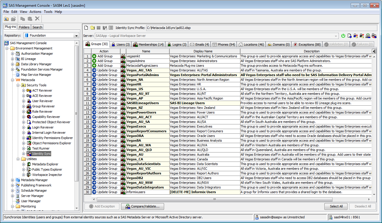 Metacoda Security Plug-ins: Identity Sync (Groups Tab)