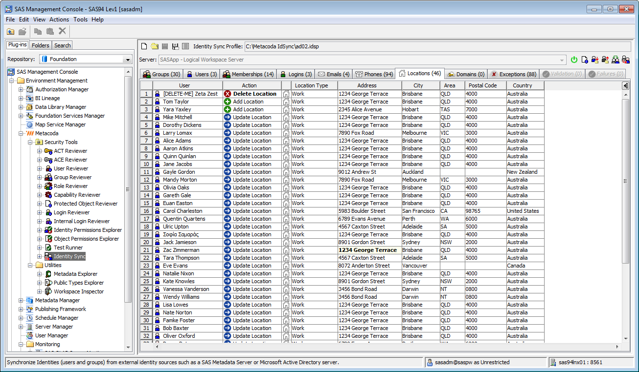 Metacoda Security Plug-ins: Identity Sync (Locations Tab)