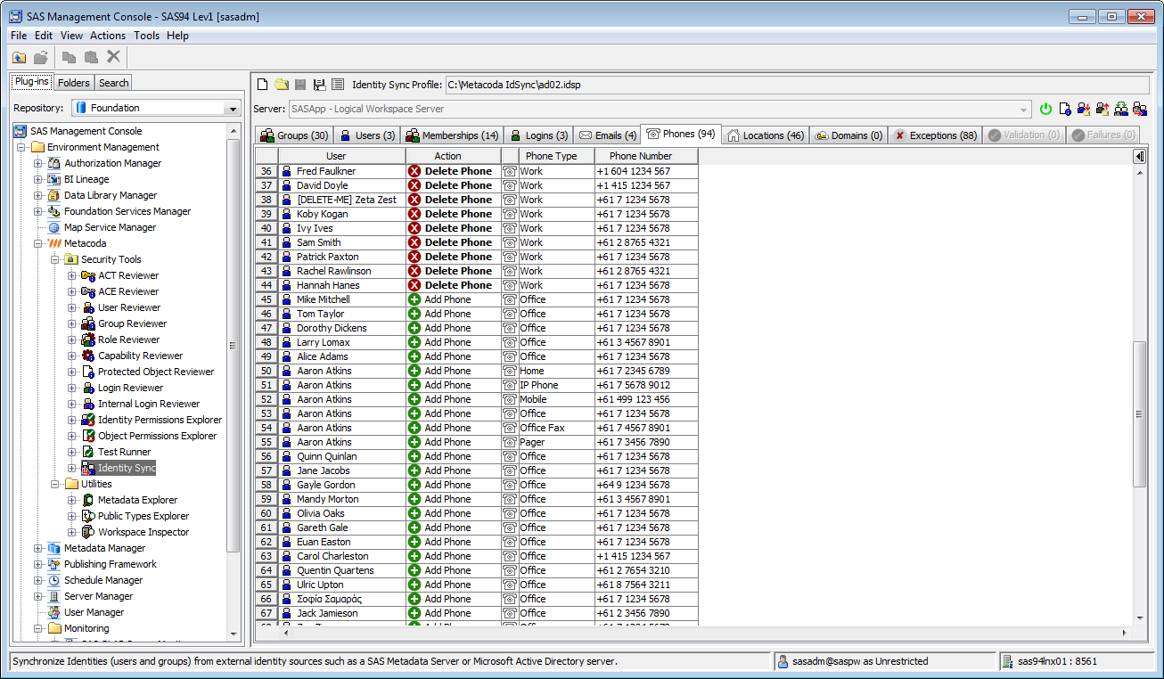 Metacoda Security Plug-ins: Identity Sync (Phones Tab)