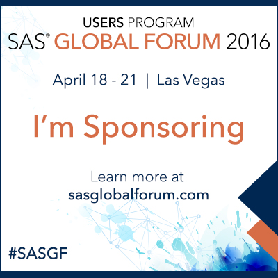 I'm Sponsoring SAS Global Forum 2016