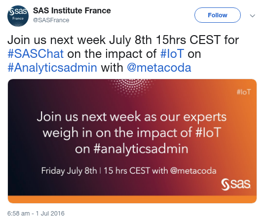 SAS France Tweet