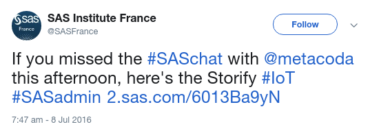 SAS France tweet
