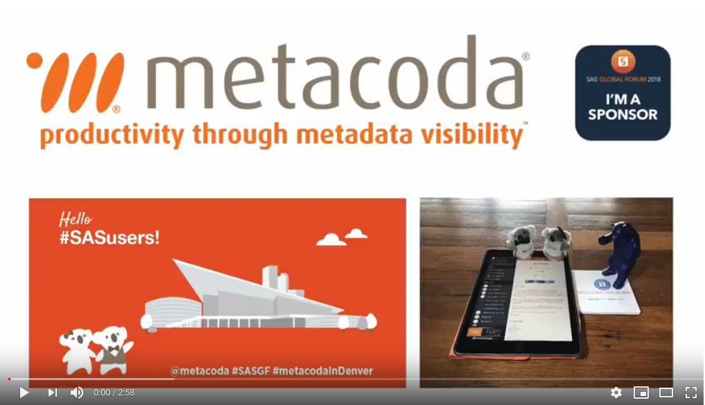 Metacoda SASGF 2018 YouTube video