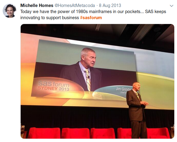 SAS Software CEO, Dr Jim Goodnight, presenting at SAS Forum Australia 2013