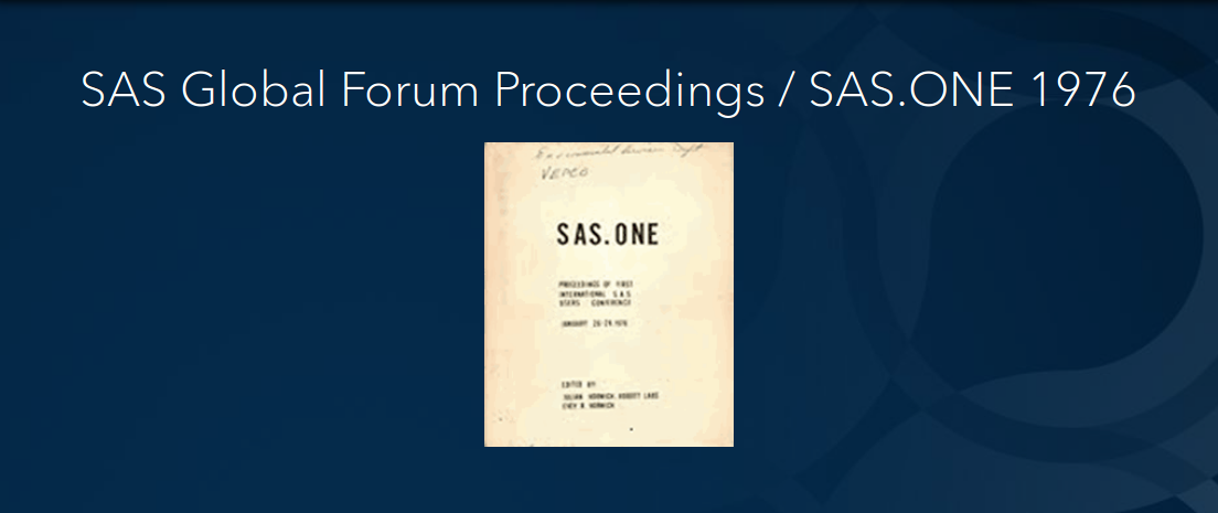 SASone - SAS GF proceedings