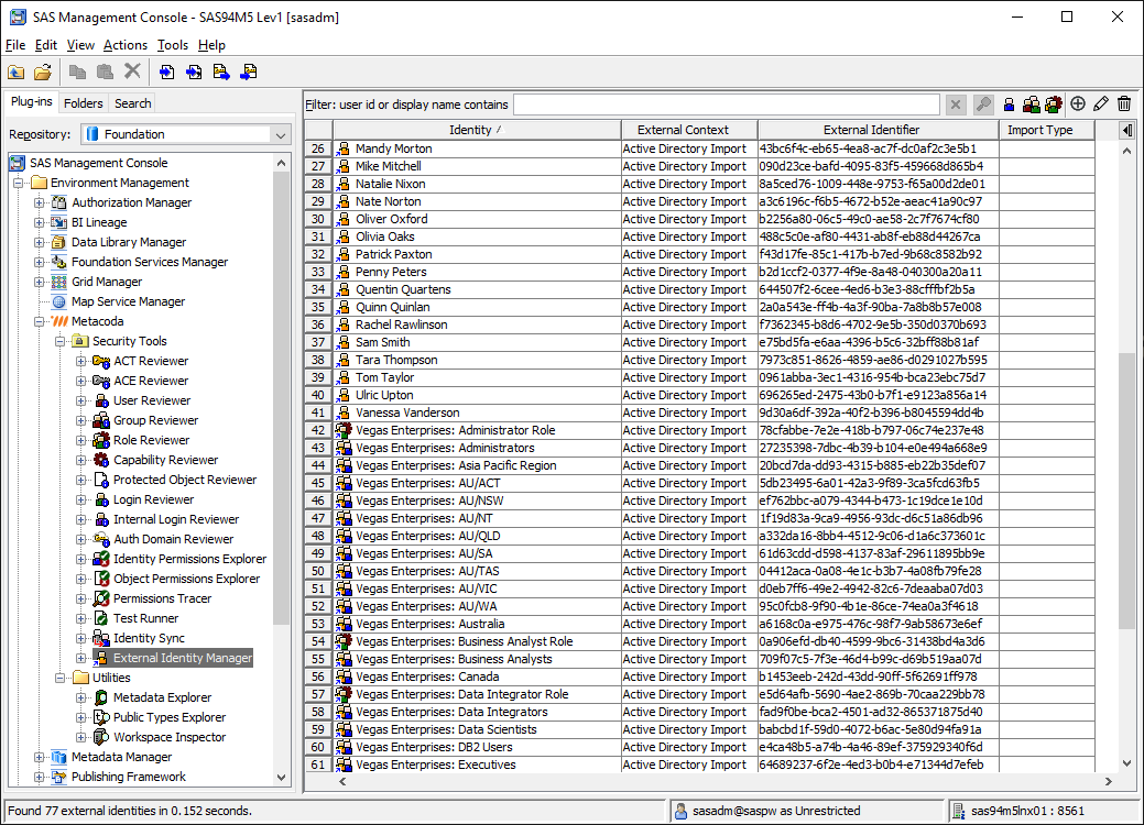 Metacoda External Identity Manager Plug-in