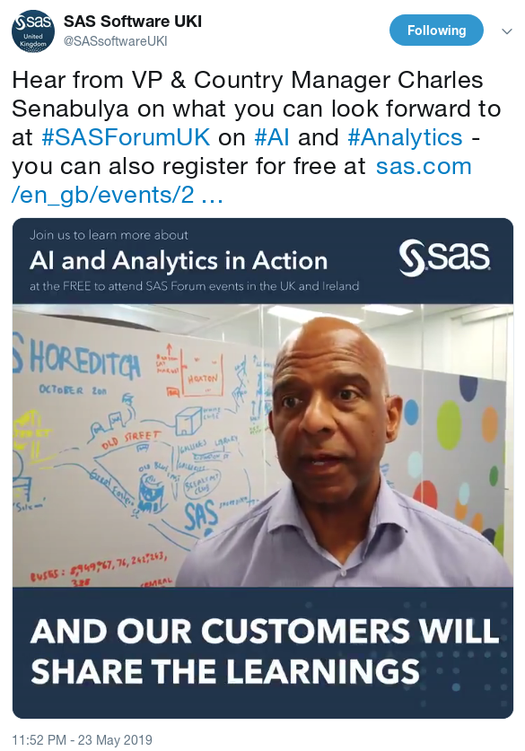 #SASForumUK Charles Senabulya invitation