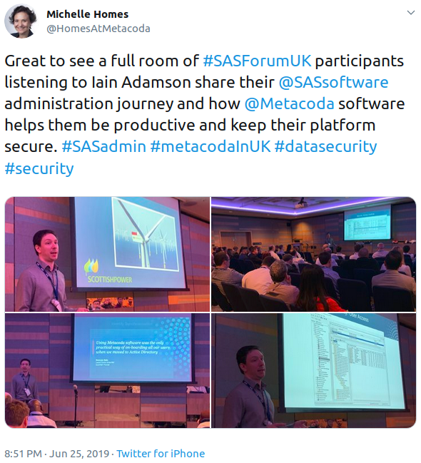 #SASForumUK Iain Adamson presentation tweet