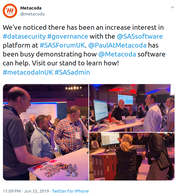 #SASForumUK metacoda booth - paul demonstrating