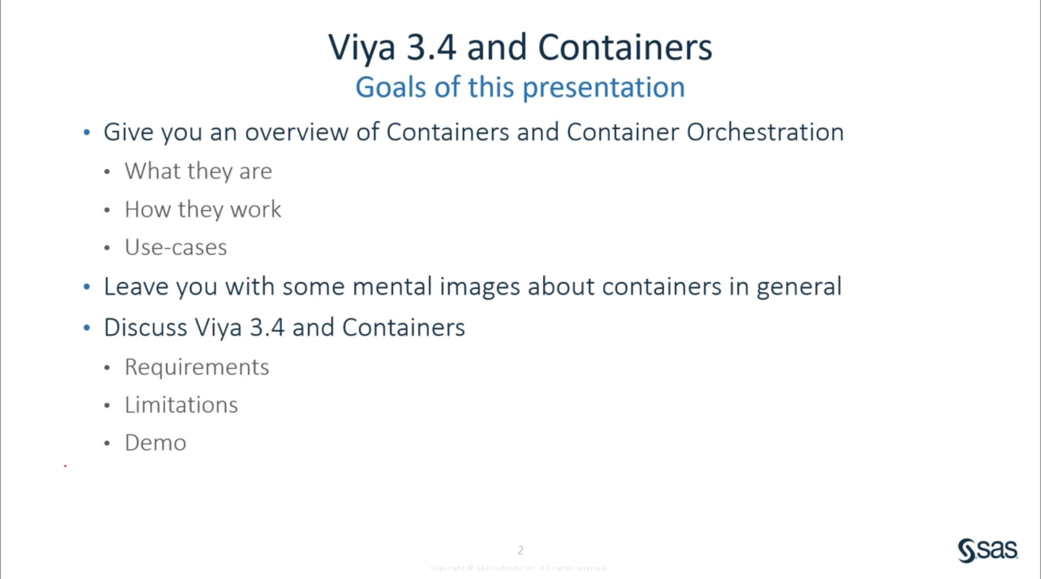 Containers & SAS® Viya®