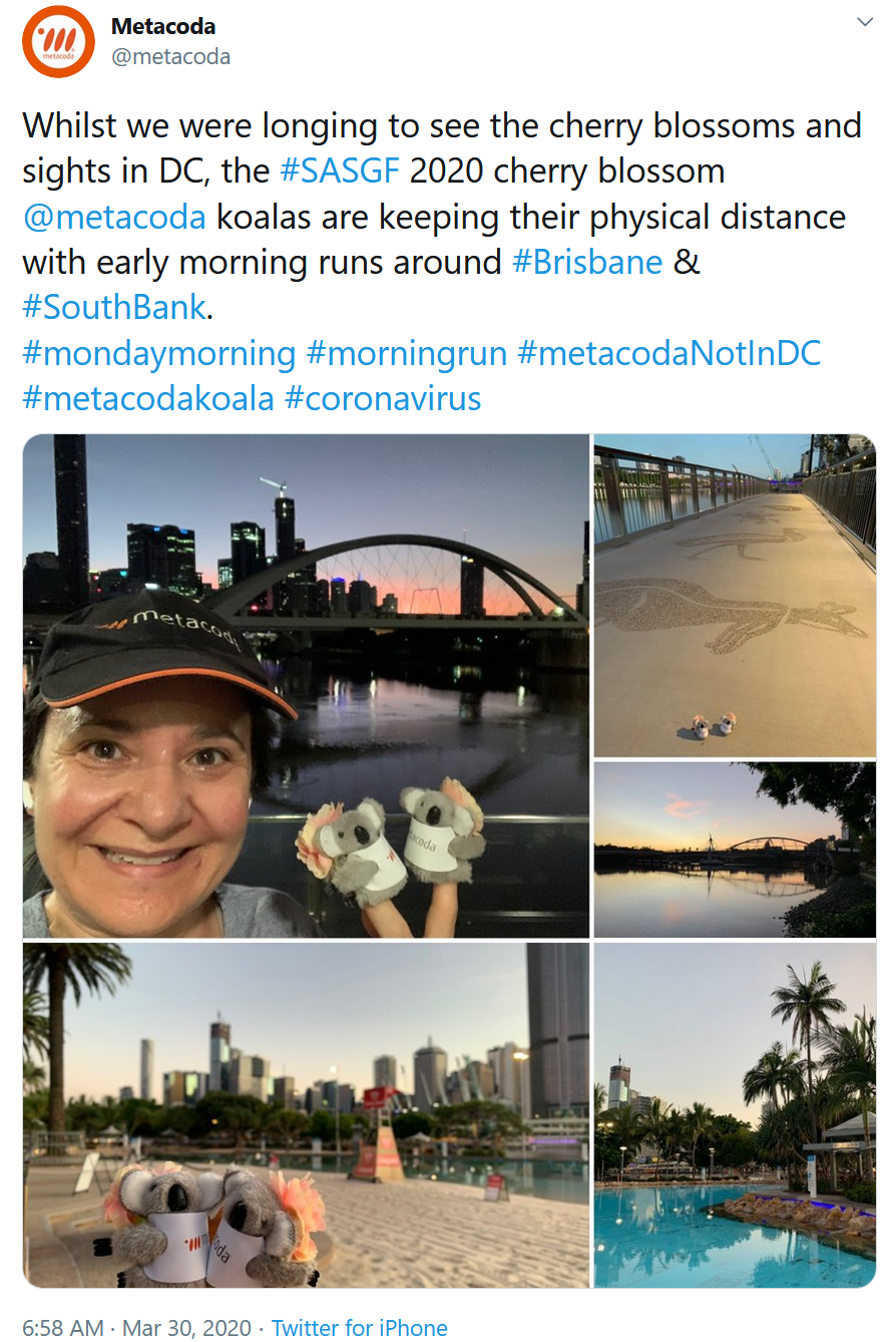 Staying in Brisbane during March 2020 #metacodaNotInDC