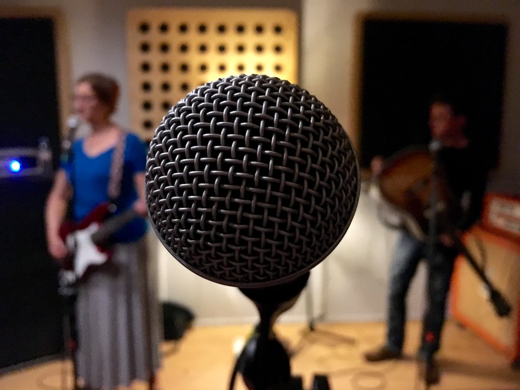 "Microphone check with @SalterCane." by adactio is licensed under CC BY 2.0