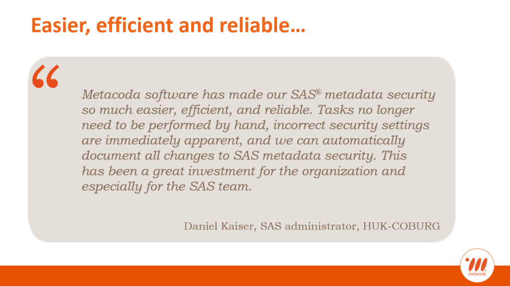 Metacoda testimonial HUK-COBURG, Daniel Kaiser